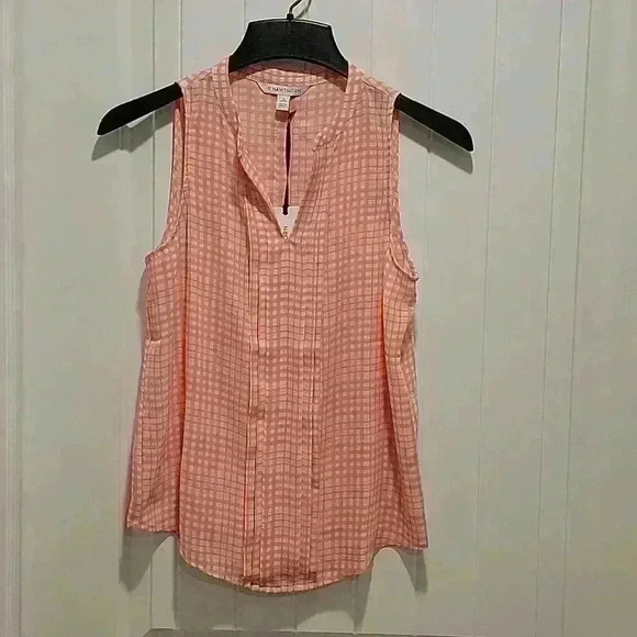 41 Hawthorn Pink White Sleeveless Top Size XS Petite - Picture 1 of 7